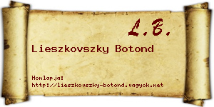 Lieszkovszky Botond névjegykártya